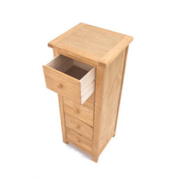 Cabinet Bits Lugo 5 Drawer Narrow Chest Of Drawers Wood Knob - thumbnail 4