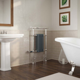 Uk Radiators 1239Btu H963mm X W538mm Anthracite Traditional Thermostatic Wifi Column Dual Fuel Heated Towel Rail Arundel - thumbnail 2