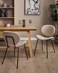 Beliani Set Of 2 Dining Chairs Luana Boucle Taupe - thumbnail 2