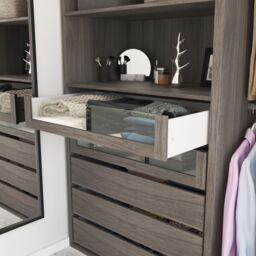 GoodHome Atomia Freestanding Grey Oak Effect Particle Board Wardrobe, Clothing & Shoes Organiser (H)1875mm (W)1500mm (D)580mm - thumbnail 5