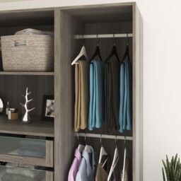 GoodHome Atomia Freestanding Grey Oak Effect Particle Board Wardrobe, Clothing & Shoes Organiser (H)1875mm (W)1500mm (D)580mm - thumbnail 6