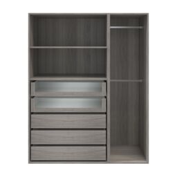 GoodHome Atomia Freestanding Grey Oak Effect Particle Board Wardrobe, Clothing & Shoes Organiser (H)1875mm (W)1500mm (D)580mm - thumbnail 2