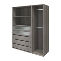 GoodHome Atomia Freestanding Grey Oak Effect Particle Board Wardrobe, Clothing & Shoes Organiser (H)1875mm (W)1500mm (D)580mm - thumbnail 1