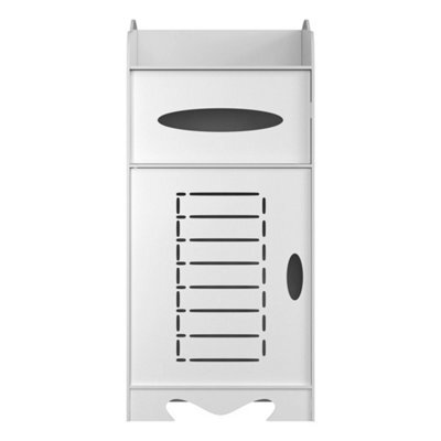 White Free Standing Bathroom Storage Cabinet Floor Shelf Cupboard - image 1