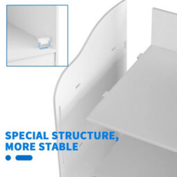 White Free Standing Bathroom Storage Cabinet Floor Shelf Cupboard - thumbnail 3