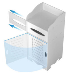 White Free Standing Bathroom Storage Cabinet Floor Shelf Cupboard - thumbnail 4