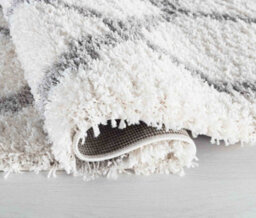 Moroccan Berber Shaggy Rugs Living Room Bold Trellis Light Cream 80X150 Cm - thumbnail 4