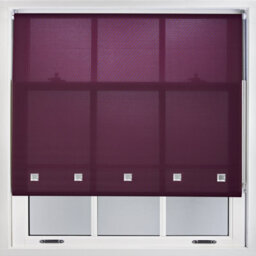 Furnished Daylight Roller Blind With Square Eyelets - Trimmable Aubergine, 160Cm X 210Cm - thumbnail 1