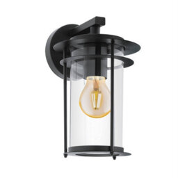 Eglo Valdeo Black And Clear Metal And Glass Ip44 Outdoor Wall Light, (D) 27.5Cm - thumbnail 3