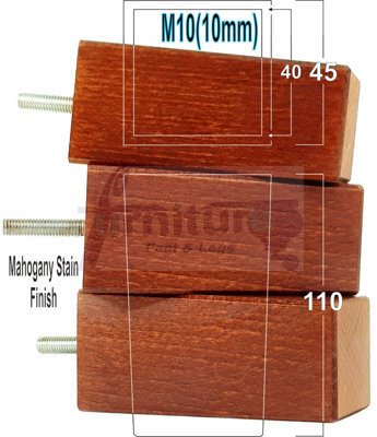L&F 4X Replacement Furniture Legs Solid Wood 110mm High Sofas Chairs Settee Cabinets Legs M10 Tsp2055 - image 1
