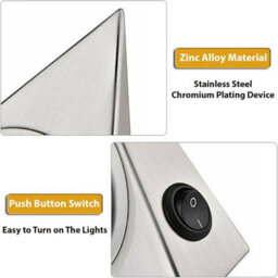 ATEK Under Cabinet Kitchen Led Lights 1 Pack Triangle Pyramid Warm White Indoor Cupboard Wardrobe Bright Spot Mains Powered Light - thumbnail 8