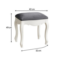 Melody Maison White Dressing Table, Mirror, Stool Set - Victoria Range - thumbnail 8
