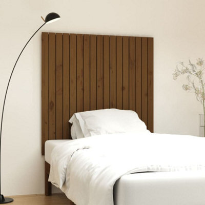 Berkfield Wall Headboard Honey Brown 108X3X110 Cm Solid Wood Pine - image 1