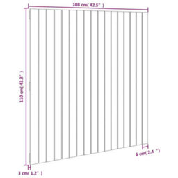 Berkfield Wall Headboard Honey Brown 108X3X110 Cm Solid Wood Pine - thumbnail 8