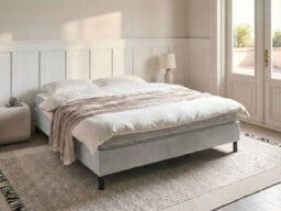 Beliani Divan Bed Without Headboard Fabric Countess 180 X 200 Cm (Eu Super King) Light Grey - thumbnail 2