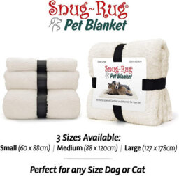 Snug Rug Pet Blankets - Cat & Dog Sherpa Fleece Blanket - Large 127 X 178Cm, Cream - thumbnail 2