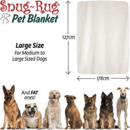 Snug Rug Pet Blankets - Cat & Dog Sherpa Fleece Blanket - Large 127 X 178Cm, Cream - thumbnail 3