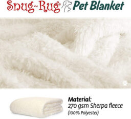 Snug Rug Pet Blankets - Cat & Dog Sherpa Fleece Blanket - Large 127 X 178Cm, Cream - thumbnail 4
