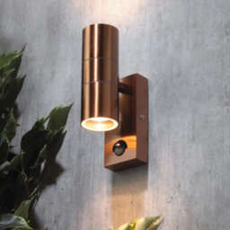 Litecraft Kenn Copper Up And Down Outdoor Wall Light With Pir Sensor - thumbnail 1