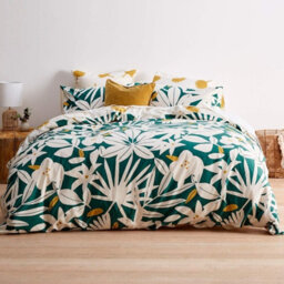 Gr8 Home Sleepdown Arren English Floral Teal White Cotton Duvet Set Quilt Cover Bedding Single