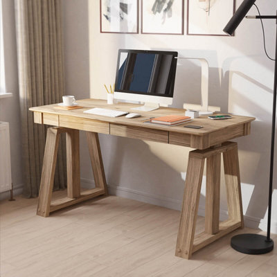 Koble Nora Sit Stand Smart Desk Ash.  Dual Motor, Wireless Charging - image 1