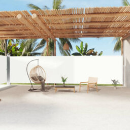 Walplus Retractable Side Awning Garden Sun Shade Canopy Gazebo For Back Door, Porch, Patio Cream 200X1200 Cm