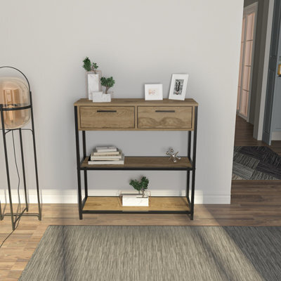 Decorotika Latho Modern Dresser With Metal Shelves And Drawers-Oud&oak - image 1