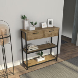 Decorotika Latho Modern Dresser With Metal Shelves And Drawers-Oud&oak - thumbnail 2