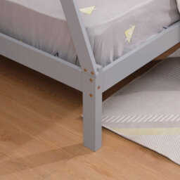 SlumberWorx Harry Kids Childrens Wooden Teepee Tent Single Bed Frame (Grey) - thumbnail 7
