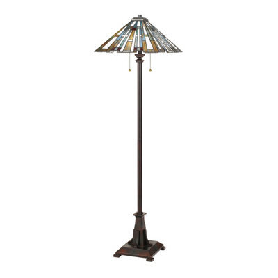 Luminosa Lighting Elstead Quoizel Maybeck Tiffany Floor Lamp Valiant Bronze