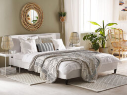 Beliani Bed Velvet Fitou 160 X 200 Cm (Eu King Size) White - thumbnail 2