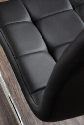 Furniturebox Uk Leonardo Glass And Chrome Metal Dining Table And 6 Black Murano Faux Leather Chairs - thumbnail 9