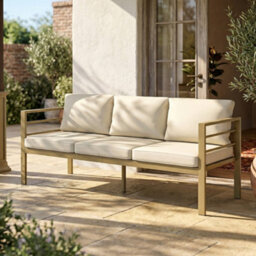 Outsunny Garden Bench With Cushions, Outdoor Furniture, Cream White - thumbnail 8