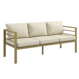 Outsunny Garden Bench With Cushions, Outdoor Furniture, Cream White - thumbnail 2