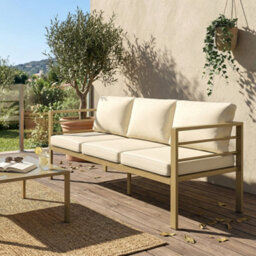 Outsunny Garden Bench With Cushions, Outdoor Furniture, Cream White - thumbnail 7