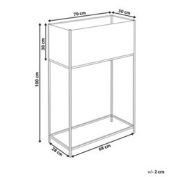 Beliani Raised Planter Box Black Rectangular Metal 70Cm X 30Cm X 100Cm - thumbnail 3