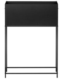 Beliani Raised Planter Box Black Rectangular Metal 70Cm X 30Cm X 100Cm - thumbnail 1