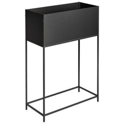 Beliani Raised Planter Box Black Rectangular Metal 70Cm X 30Cm X 100Cm - thumbnail 4