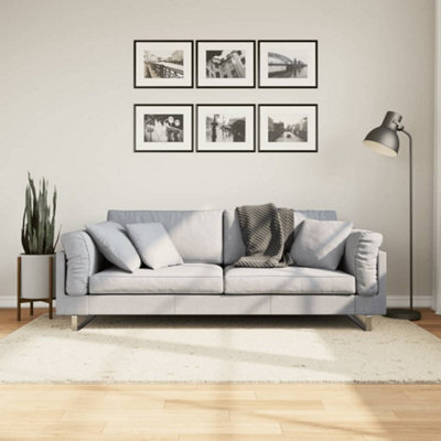 Berkfield Shaggy Rug Pamplona High Pile Modern Cream 140X200 Cm - image 1