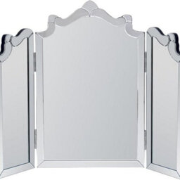 Deenz Dressing Table Mirror Silver Three Sections Luxurious Bedroom Full Mirrored Home Décor 60X76.5Cm