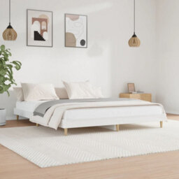 Berkfield Bed Frame High Gloss White 200X200 Cm Engineered Wood
