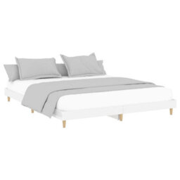 Berkfield Bed Frame High Gloss White 200X200 Cm Engineered Wood - thumbnail 3