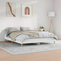 Berkfield Bed Frame High Gloss White 200X200 Cm Engineered Wood - thumbnail 4