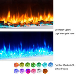 "Flamme Kingston 39"" Wall Mounted Electric Fireplace White With 3 Flame Colours And 13 Mood Lighting Options 1.5Kw Heater" - thumbnail 4