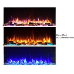 "Flamme Kingston 39"" Wall Mounted Electric Fireplace White With 3 Flame Colours And 13 Mood Lighting Options 1.5Kw Heater" - thumbnail 3