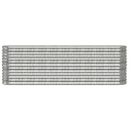 Berkfield Durable Garden Planter Powder-Coated Steel 224X40X68 Cm Silver - thumbnail 3