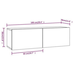 Berkfield Classic 4 Piece Tv Cabinet Set Grey Sonoma Engineered Wood - thumbnail 8