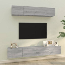 Berkfield Classic 4 Piece Tv Cabinet Set Grey Sonoma Engineered Wood - thumbnail 2