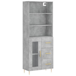 Berkfield Highboard Concrete Grey 69.5X34X180 Cm Engineered Wood - thumbnail 2