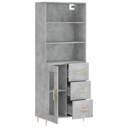 Berkfield Highboard Concrete Grey 69.5X34X180 Cm Engineered Wood - thumbnail 4
